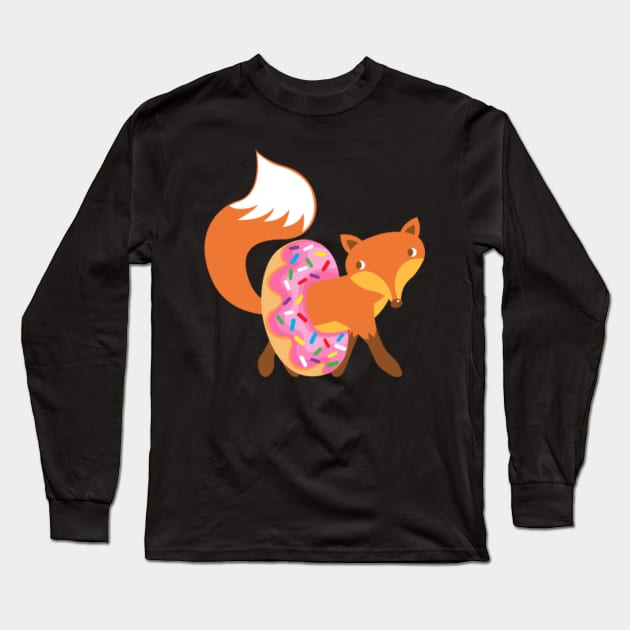 Fox and doughnut Long Sleeve T-Shirt by Plushism